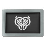 Tribal blanco negro clásico elegante simple fresco hebilla cinturon rectangular