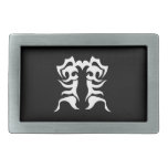 Tribal blanco negro clásico elegante simple fresco hebilla cinturon