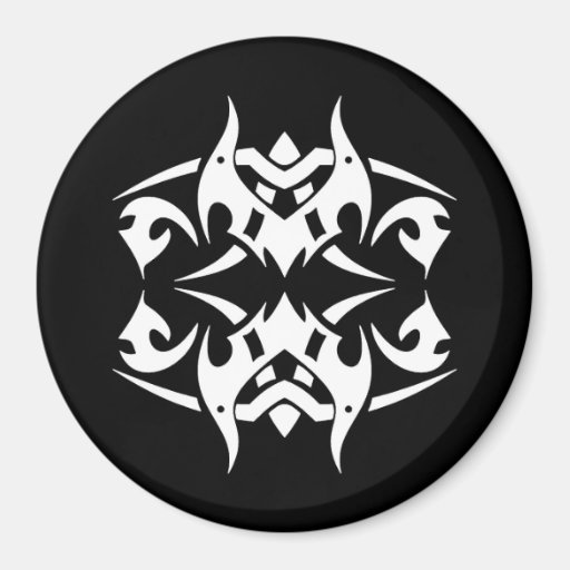 Tribal blanco negro clásico elegante simple fresco imanes para frigoríficos