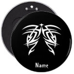 Tribal blanco negro clásico elegante simple fresco pins