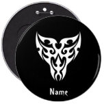 Tribal blanco negro clásico elegante simple fresco pin