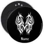 Tribal blanco negro clásico elegante simple fresco pin