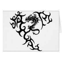 Tribal mit Drache Grußkarten
