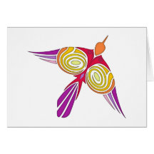 tribal Vogel bird Grußkarten