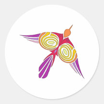 tribal Vogel bird Runde Sticker