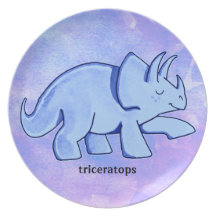Triceratops azul platos para fiestas