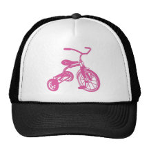 Triciclo rosado gorros  