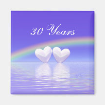 trigésimo Corazones de la perla del aniversario Imán De Frigorifico