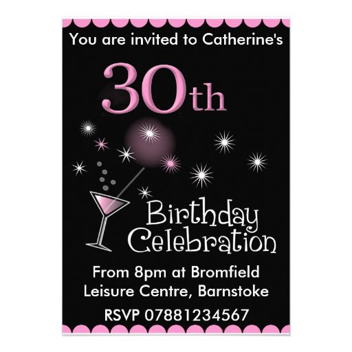 trigésimo Invitación de la fiesta de cumpleaños - 