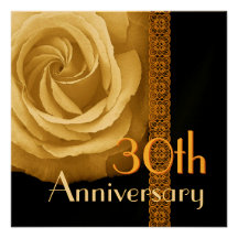 trigésimo Invitación del aniversario - ORO subió