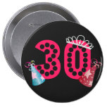 trigésimo Princesa Women's Birthday Button del cum Pin