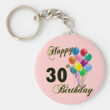 Trigésimos regalos de cumpleaños y ropa felices de llavero