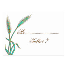 Trigo "tarjetas del boda del oro de la aguamarina  tarjetas de visita