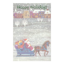 Trineo abierto del caballo de Papá Noel uno del vi Papeleria Personalizada