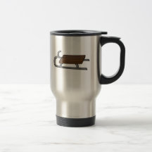 Trineo de la nieve tazas de café