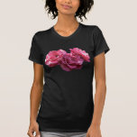Trío color de rosa rosado camisetas