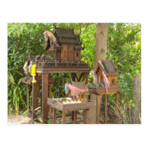 Trío de Birdhouses Postales