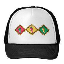 Trío de la pimienta gorros bordados