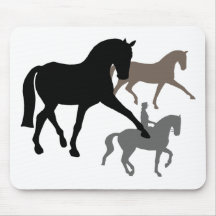 Trío de los caballos del Dressage Alfombrillas De Ratón