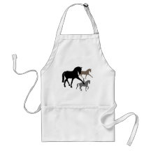 Trío de los caballos del Dressage Delantal