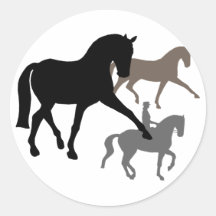Trío de los caballos del Dressage Pegatina