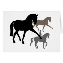 Trío de los caballos del Dressage Tarjeta