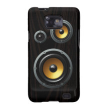 Trío de madera retro de moda del altavoz del grano galaxy s2 fundas