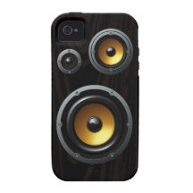Trío de madera retro de moda del altavoz del grano Case-Mate iPhone 4 fundas