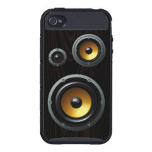 Trío de madera retro del altavoz del grano