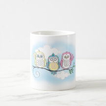 Trío del búho tazas