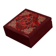 Triquetra de seda rojo cajas de regalo