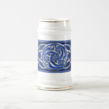 Triskel de plata azul taza