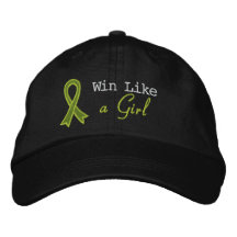 Triunfo del linfoma como un chica gorro bordado
