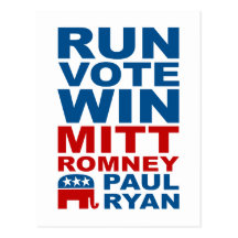 Triunfo del voto del funcionamiento de Romney Ryan Tarjeta Postal