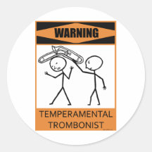 Trombón temperamental amonestador etiqueta
