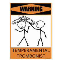 Trombón temperamental amonestador tarjetas postales