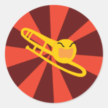 Trombone que rabia pegatina redonda
