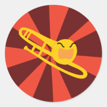 Trombone que rabia pegatina redonda