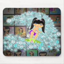 TropoGirl - Flowers wave Mouse Pads