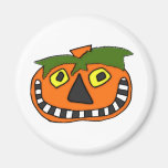 Truco o invitación principal de la calabaza imán de frigorifico