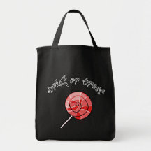 Truco o invitación rojo del LolliPop Bolsa