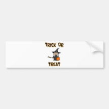 Truco o invitación (traje de la bruja) etiqueta de parachoque