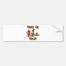 Truco o invitación (Truco-O-Treaters con el perro) Etiqueta De Parachoque