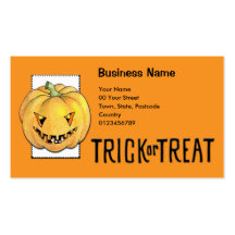 Truco o tarjeta de visita de la calabaza de la inv