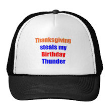 Trueno del cumpleaños de la acción de gracias gorro