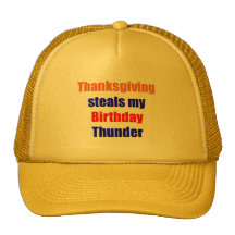 Trueno del cumpleaños de la acción de gracias gorros bordados