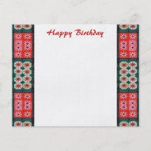 Trullo del rojo del feliz cumpleaños tarjeta publicitaria