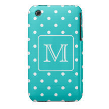 Trullo y modelo de lunar blanco. Monograma de enca iPhone 3 Case-Mate Carcasa