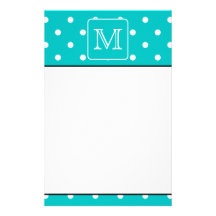 Trullo y modelo de lunar blanco. Monograma de enca Papelería Personalizada