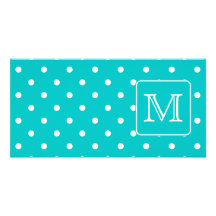 Trullo y modelo de lunar blanco. Monograma de enca Tarjetas Fotográficas Personalizadas